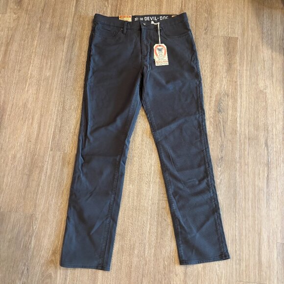 Devil Dog Slim Comfort Jeans 32W x 32L - Dark Grey / Charcoal NWT - Picture 1 of 8